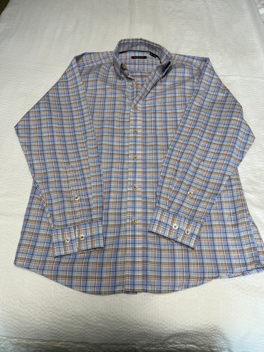 Orvis Men's Long Sleeve Shirt Medium Multi-Color Plaid